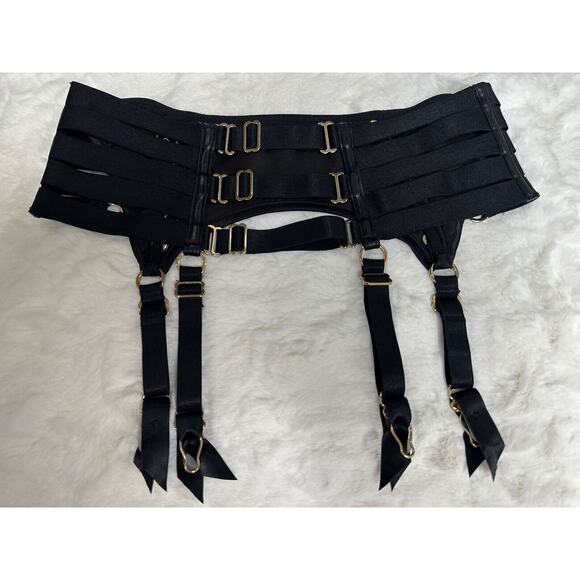 Honey Birdette STEVIE🖤 Black Gold FULL 3 Piece Set 32D, S, XS Brief - Picture 9 of 13